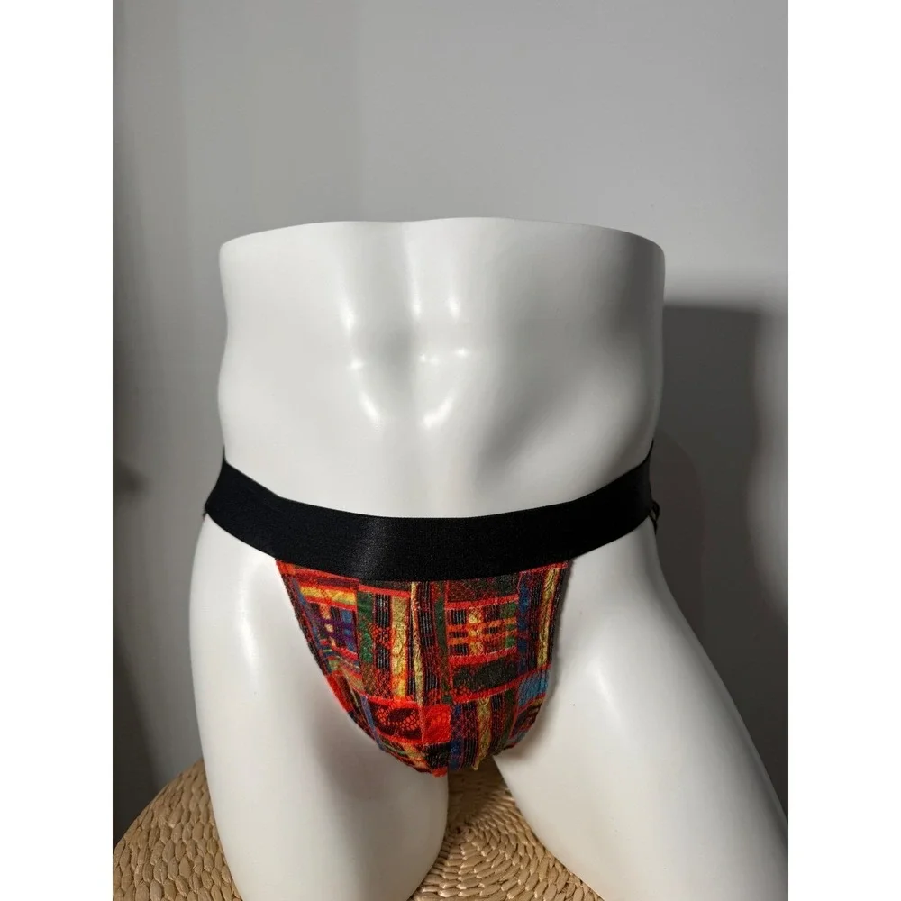 Cosabella Never Say Never Lace Sports Brief Bold Patchwork Print size XL‎